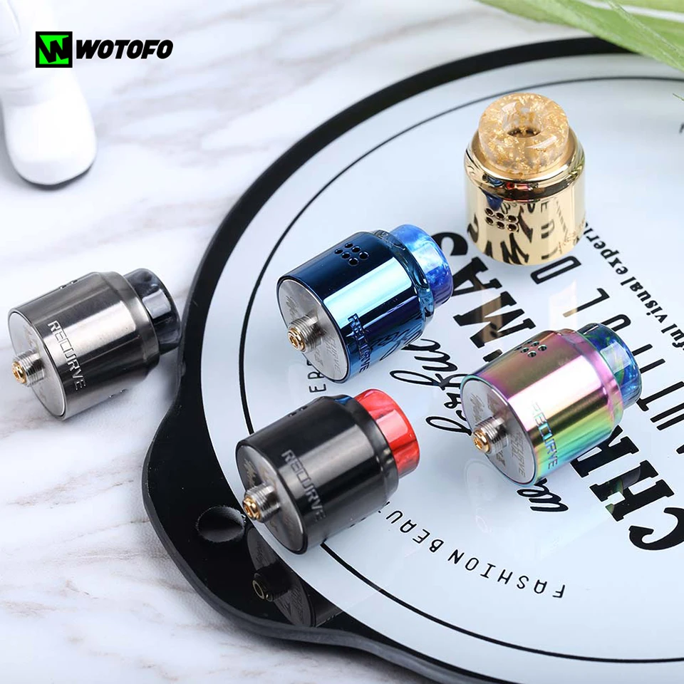 Newest Original Wotofo Recurve Dual RDA Tank with 10pcs cotton and 0.18ohm A1 Mesh E Cigarette Vaporizer Atomizer for 810 510 (3)
