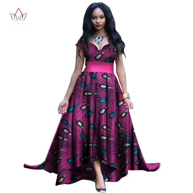 

New Africa Dresses For Women Dashiki Sleeveless Long Africa Dresses Bazin Riche Vintage Slim Dress For Girls WY1184