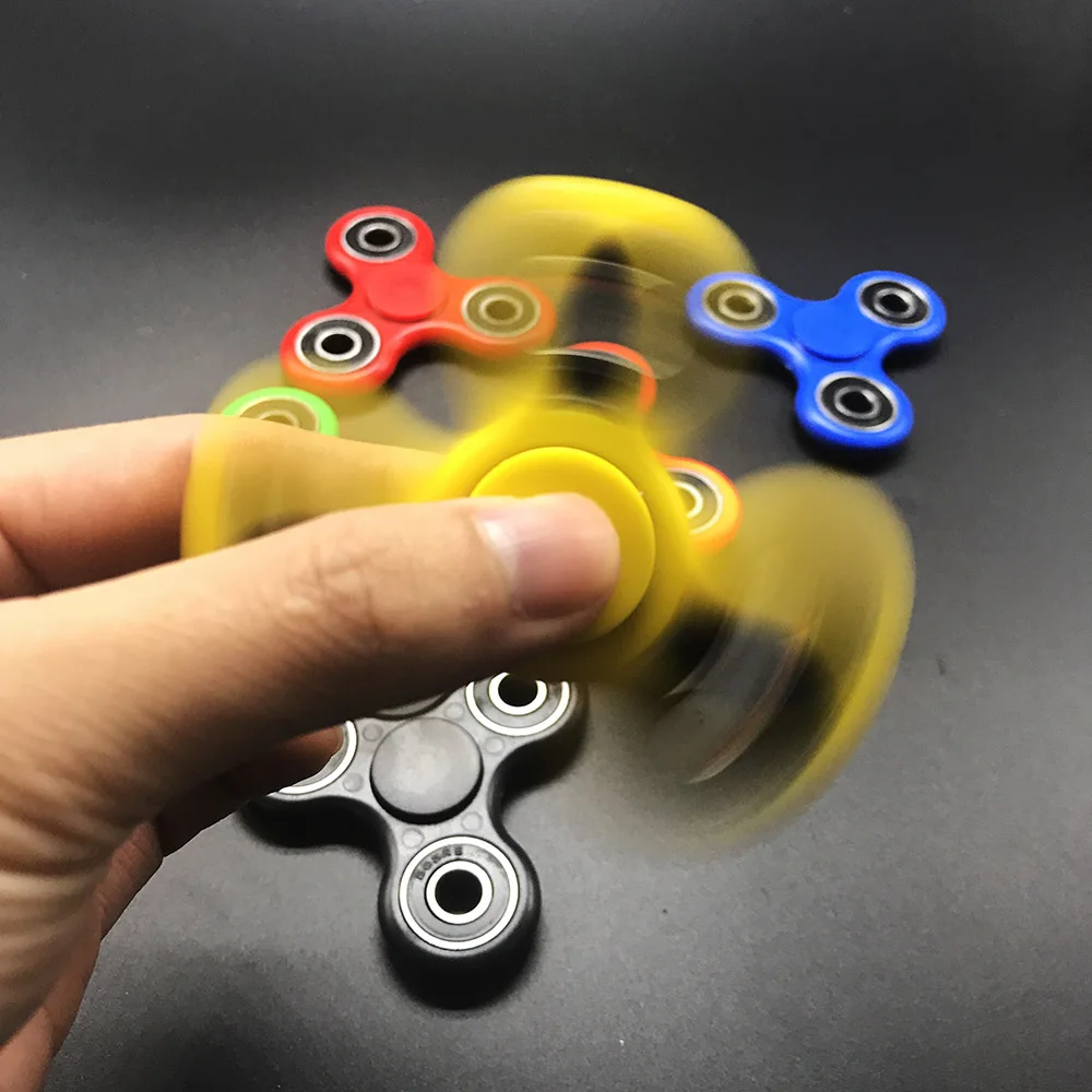 7 Цветов керамика Бусы Tri-Spinner Пластиковые EDC Руки Спиннер Для Аутизма и СДВГ волнуются спинер Долгое Время Анти стресс Игрушки