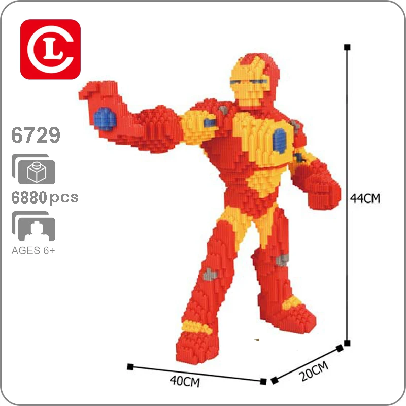 

DUZ 8609 Marvel Avengers Iron Man Super Hero 3D Model DIY Mini Building Blocks Bricks Assembly Toy for Children 44cm tall no Box