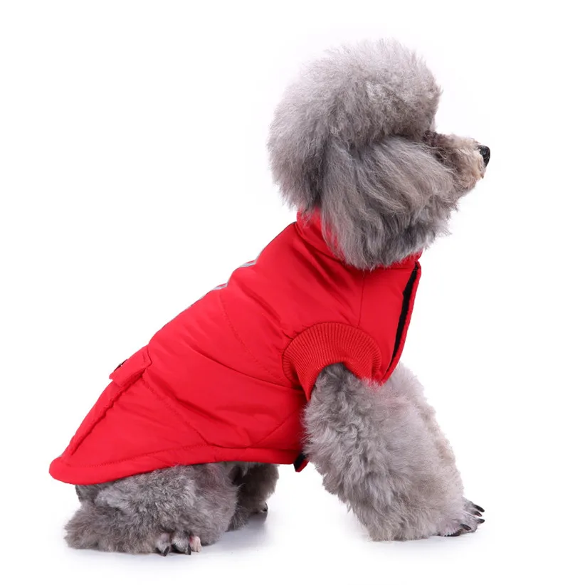 Новинка, светоотражающая куртка для собак с карманами, зимняя теплая куртка для собак, пальто для улицы, для бодрствования, игр, забавная парка для маленьких собак 81113