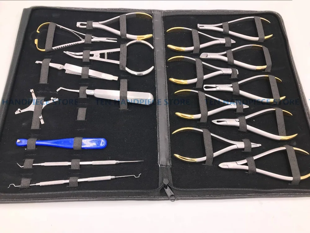 US $285.00 2018 Good Quality Dental Orthodontics Instruments Set Ring Retractable Bracket Locator Subalong Pliers