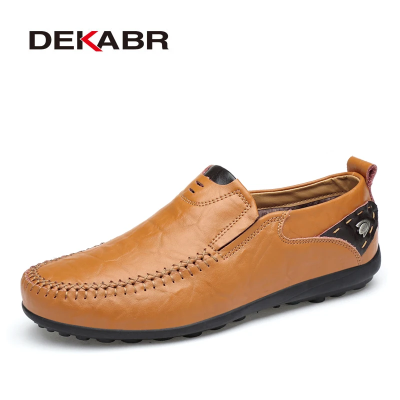 DEAKBR تنفس حقيقية أحذية جلدية بدون كعب الرجال حذاء كاجوال عالية الجودة الكبار زلة على الأخفاف الرجال رياضية الذكور الأحذية 46 DEAKBR تنفس حقيقية أحذية جلدية بدون كعب الرجال حذاء كاجوال عالية الجودة الكبار زلة على الأخفاف الرجال رياضية الذكور الأحذية 46