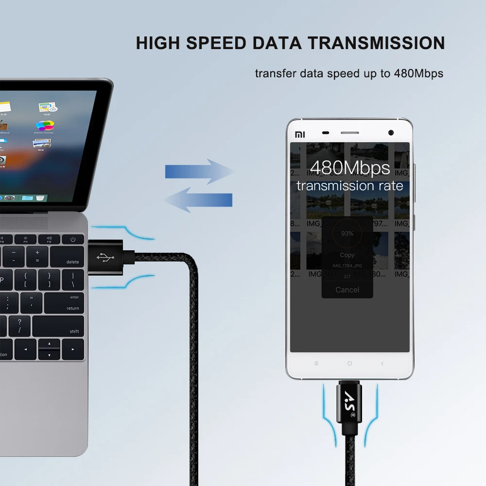 A.S 2.4A USB Type C кабель для Samsung S9 S8 One Plus 5t XiaoMi mi6 mi5 передачи данных быстрой зарядки 0 5 м 1