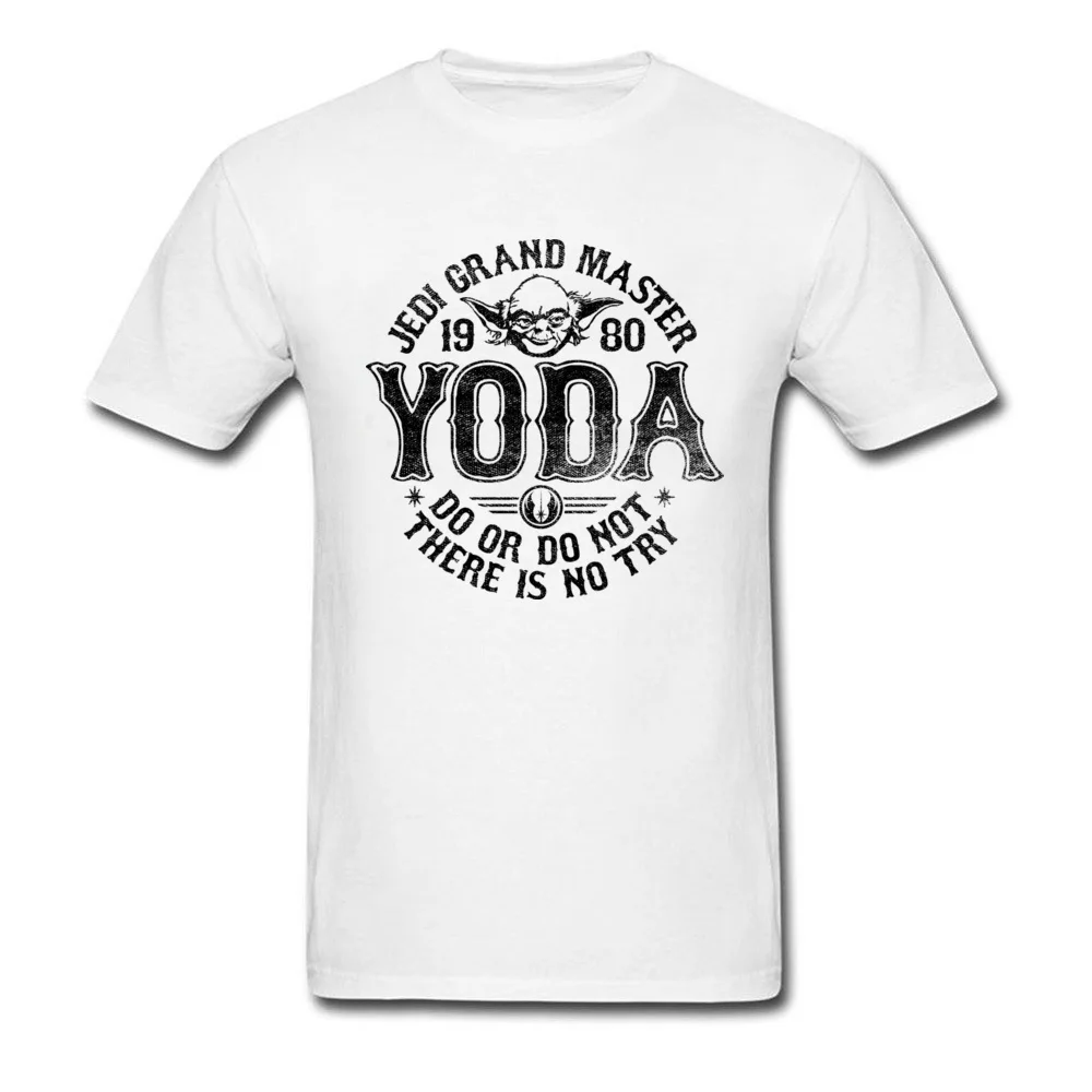 Jedi Grand Master Yoda футболка Star Wars Ретро Дарт Вейдер последние джедай Звездные войны футболки мужские 1980 Галактическая Империя белая футболка - Цвет: Белый