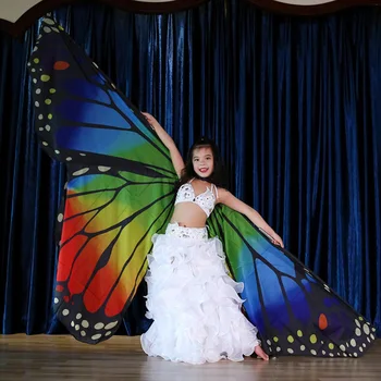 

Girl Colored 360 Degree ISIS Angel Wings Butterfly Belly Dance Costume for Kid Bellydance Dancer Performance Dancing Accessories