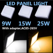 Квадратный светодиодный светильник 9 Вт 15 Вт 25 Вт потолочный светодиодный светильник комнатное светодиодное освещение лампы 85-265 в 1 шт./лот