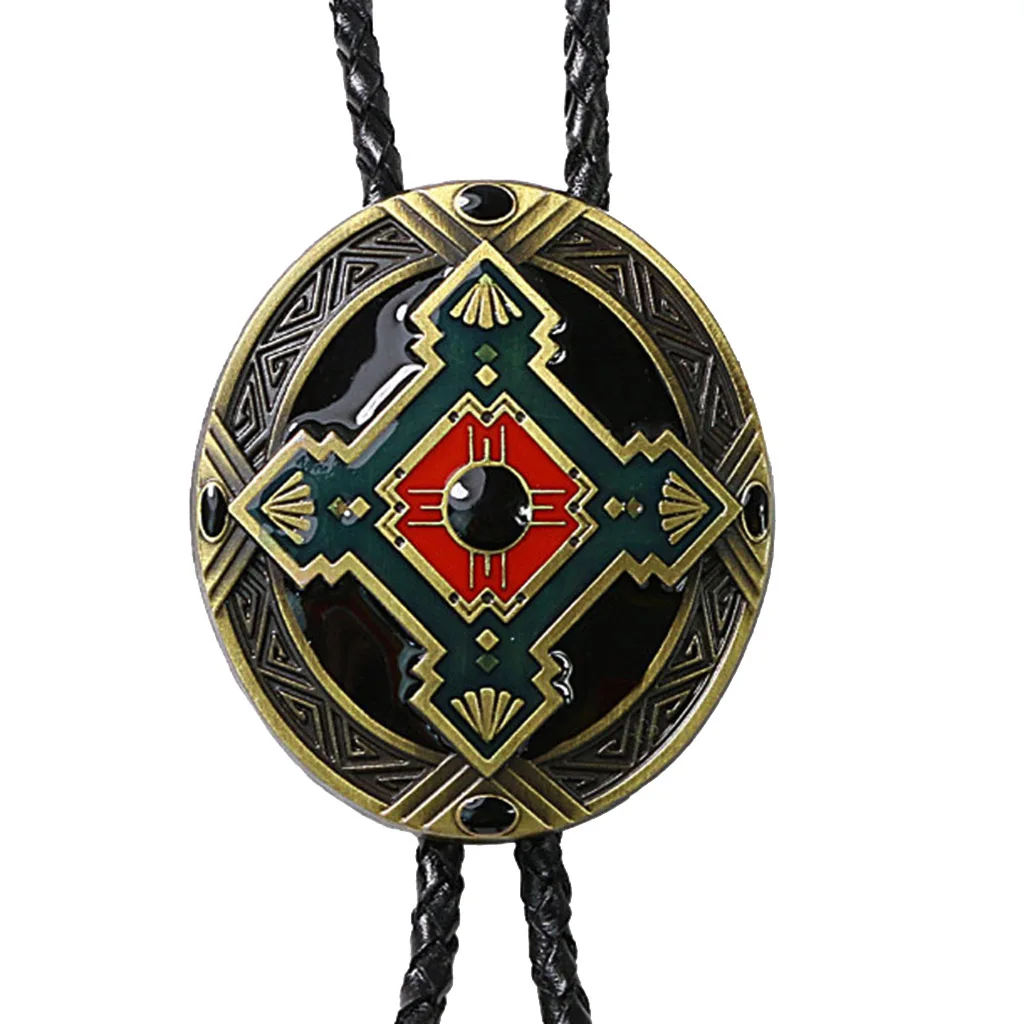 

Fashion Indian Totem Western Cowboy Rodeo Bolo Tie Tie Bola Pendant Necklace