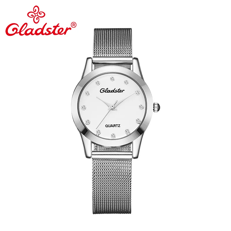 Ультратонкие женские наручные часы Gladster из нержавеющей стали | Наручные