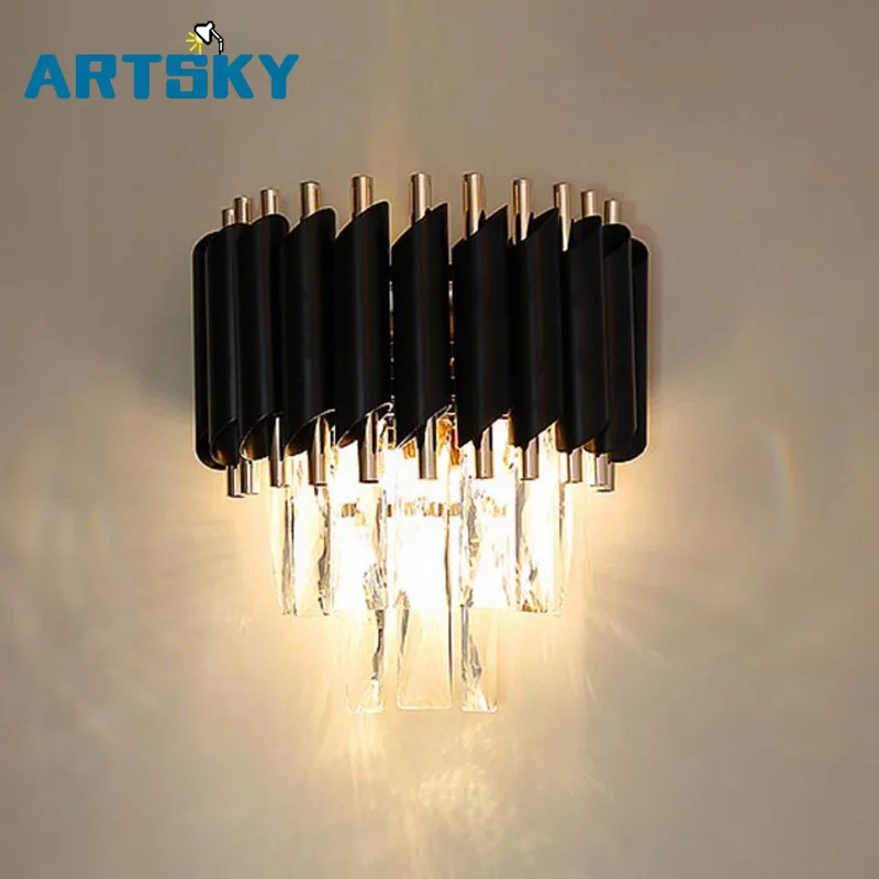 

LED Wall Lampen Verlichting Slaapkamer Woonkamer Kristallen Wandlamp AC90-260V Nachtkastje Decor Muur Lichtpunt