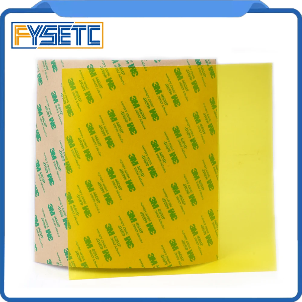 

2pcs 220*220*0.3mm PEI Frosted Yellow 3D Print Cold PEI Sheet with 3M 468MP Adhesive Polyetherimide for Wanhao i3 Anet A8 A6