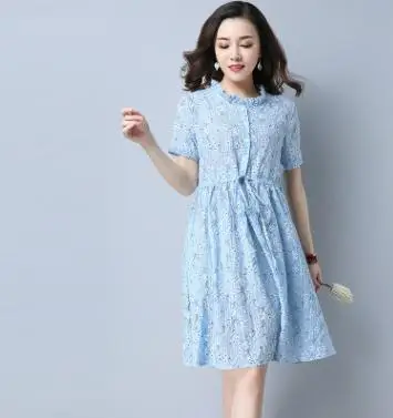 Literary Fresh Floral A-line Maternity Dresses 2019 Spring Summer Fashion Short Sleeve Maternity Dress for Pregnant Women QL8838
