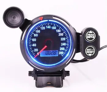 

Original Logo Blue And Red LED LCD 80MM MPH Gauge Speedometer Car With Red Shift Light MPH Auto Gauge