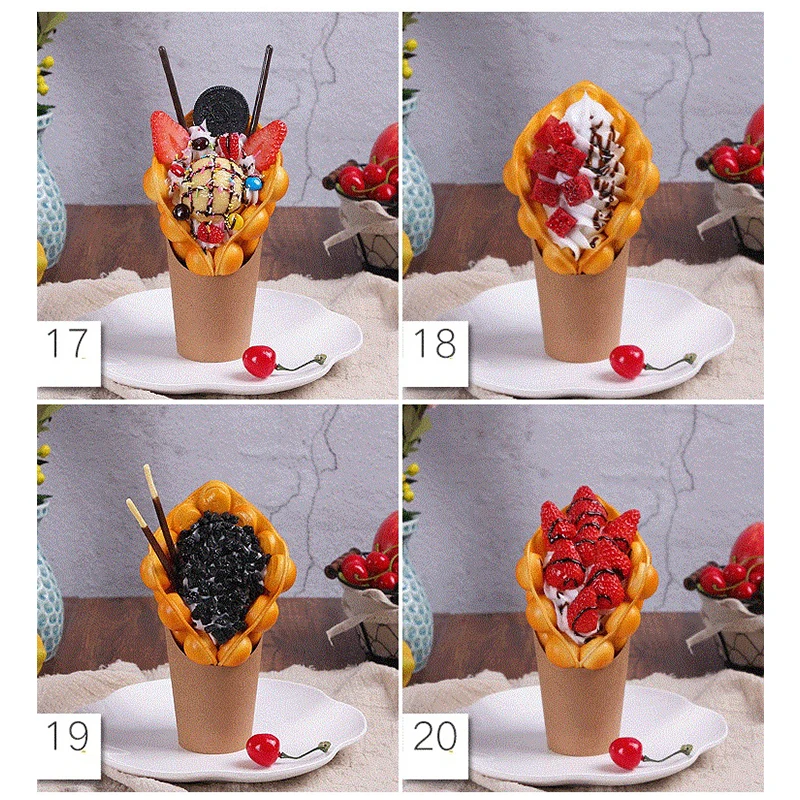Hongkong Ice Cream Egg Waffle Fake Food Model Simulation Eggettes Bubble Waffles Sample Foods Display Props For Window Display Hongkong Ice Cream Egg Waffle Fake Food Model Simulation Eggettes Bubble Waffles Sample Foods Display Props For Window Display