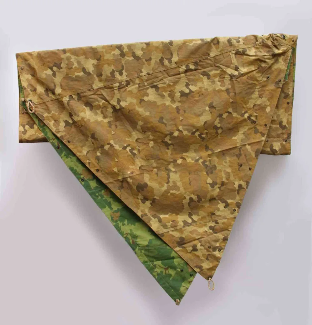 WW2 VIETNAM WAR MITCHELL CAMOUFLAGE REVERSIBLE TENT ZELTBAHN HALF SHELTER TENT-World military Store