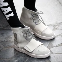 Autumn Ankle Boots men shoes luxury brand Leather Men high top Casual Shoes flats shoes Red Shoes For Men sapatos casuais