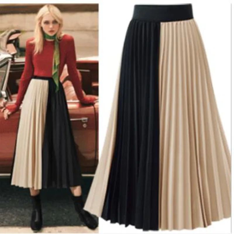 

YiLin Kay 2019 summerNew chiffon pleated skirt with patchwork chiffon skirt