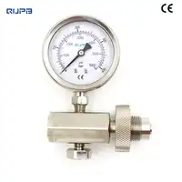 QUPB Neue Din Station Edelstahl 300bar/4500psi mit 60mm/40mm Öl Gefüllten Manometer DGE001