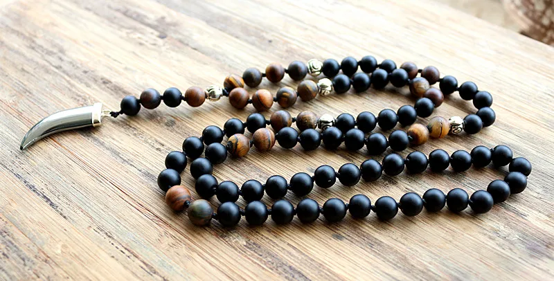 Новый дизайн 8 мм тигровый камень черная бусина Мужская гематитовая рожковая