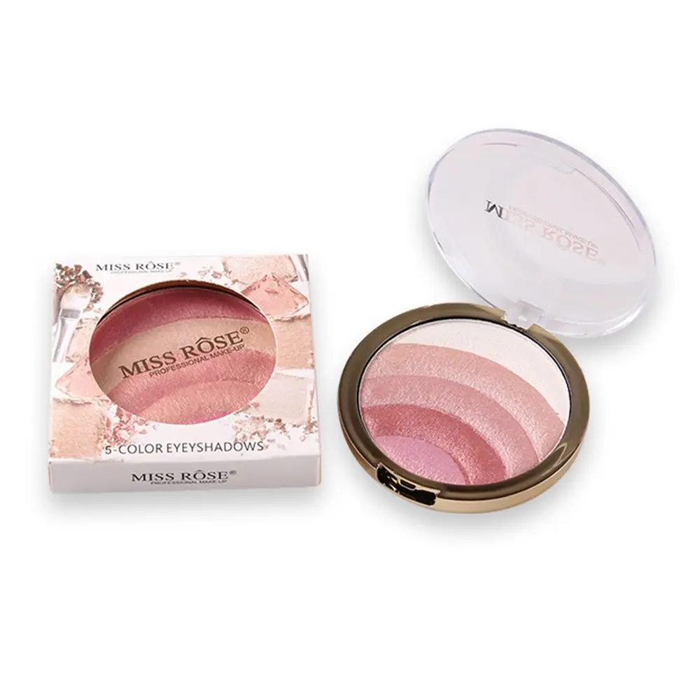 Miss Rose 10 Colors Rainbow Highlighter Blush Bronzer Face Powder Glow Multi-functional Glitter Powder Lazy Women Makeup