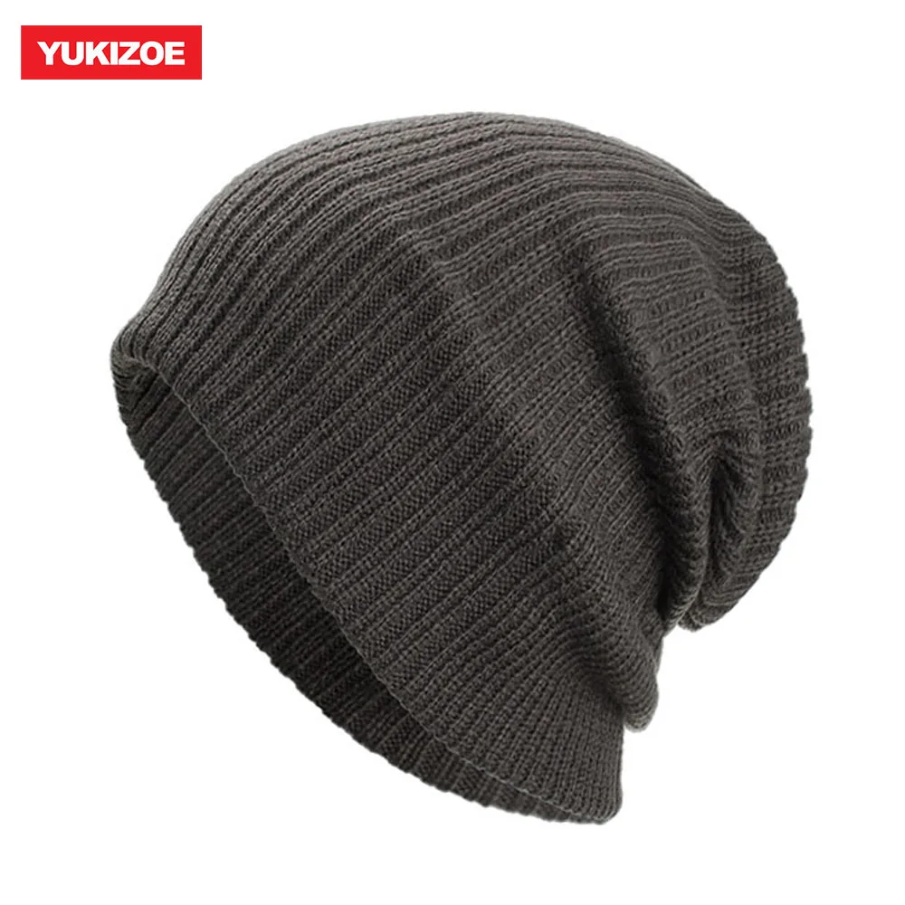 

2018 Two Way Wearing Winter Beanies Hat Disorderly Color Unisex Plain Warm Soft Skull Knitting Cap Hats Winter Hats for Men