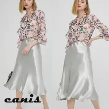 Модные женские летние сексуальные золотые серебряные глянцевые кружевные свободные вечерние юбки с высокой талией