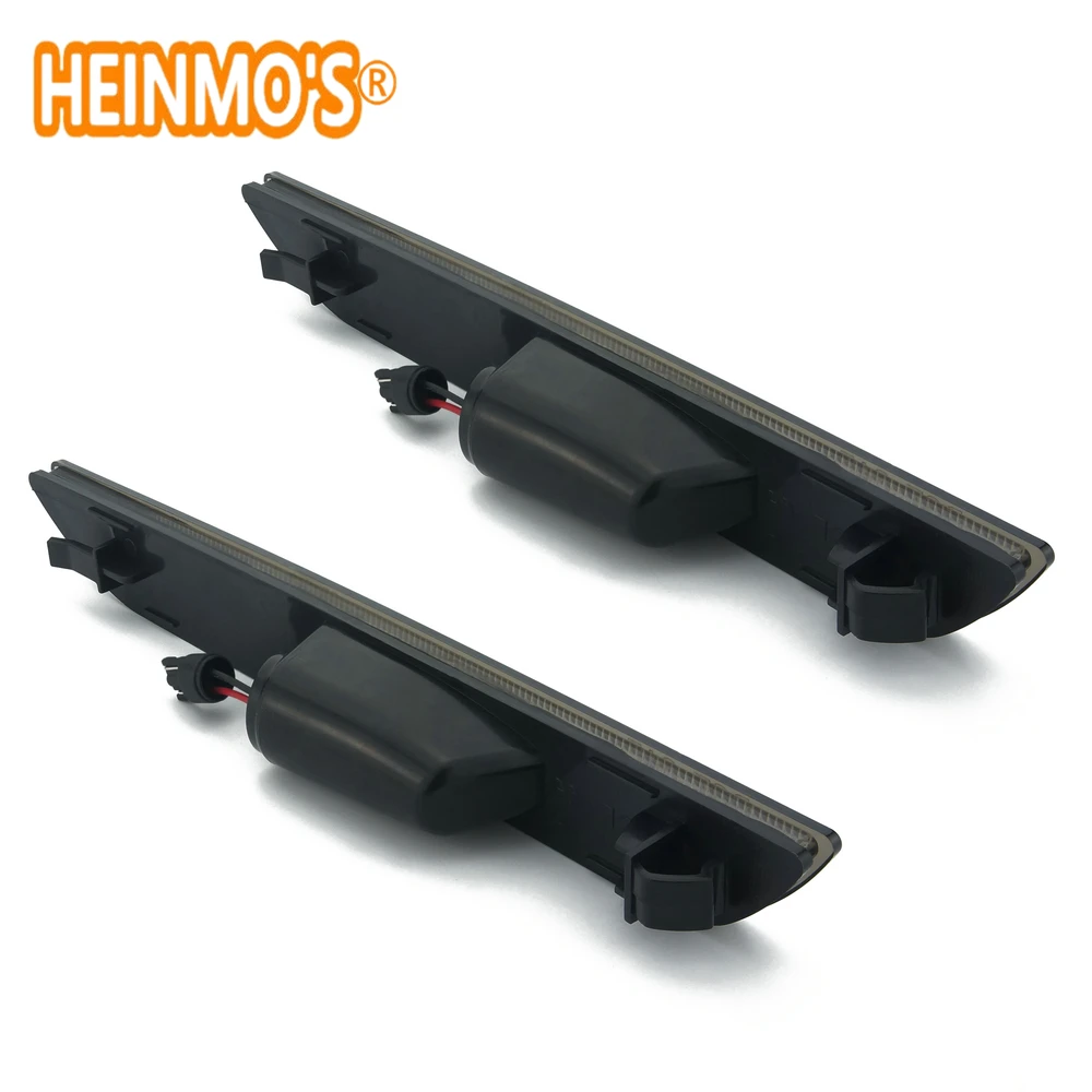 (YM R) For Mustang Car Rear Side Marker Lamps SMD LED Lights For Ford Mustang 2015-2018 Red 12V Black Lens (5)