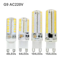 1 sztuk silikonowe ampułki G9 LED żarówka kukurydza AC 220V lampka punktowa 48 64 104 152 diody LED wymienić 20W 30W 40W 50W światło halogenowe Lamparas