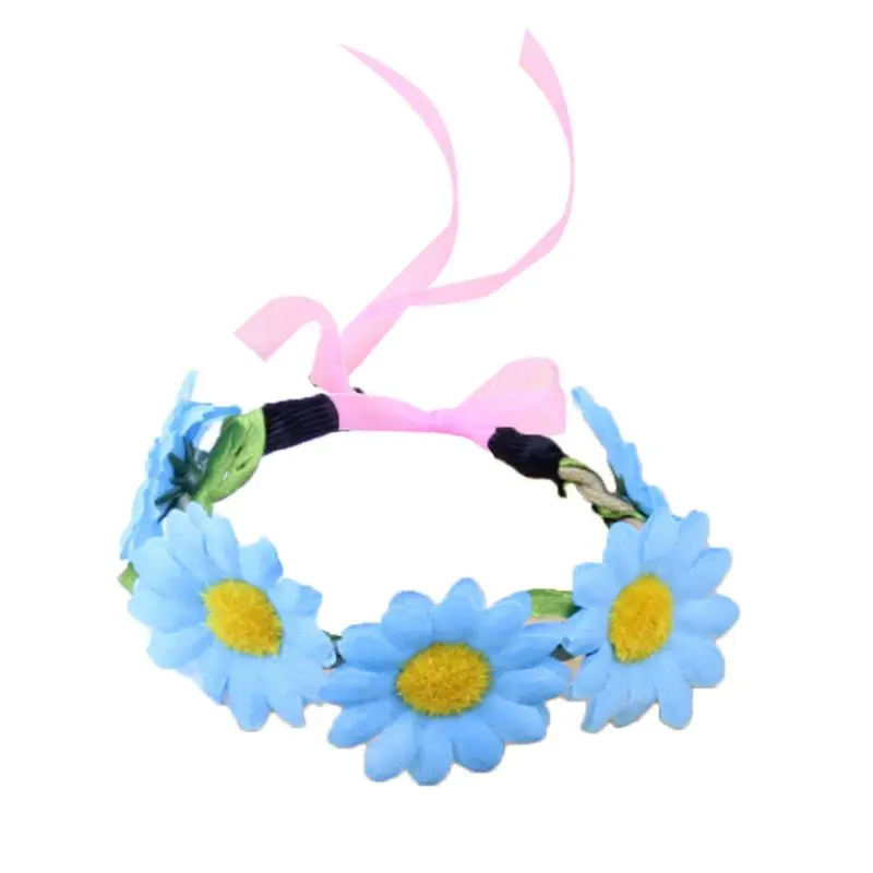 

Women Realistic Daisy Flower Wrist Corsage Little Sunflower Candy Color Bridal Bridesmaid Wristband Faux Rattan Wedding Bracelet