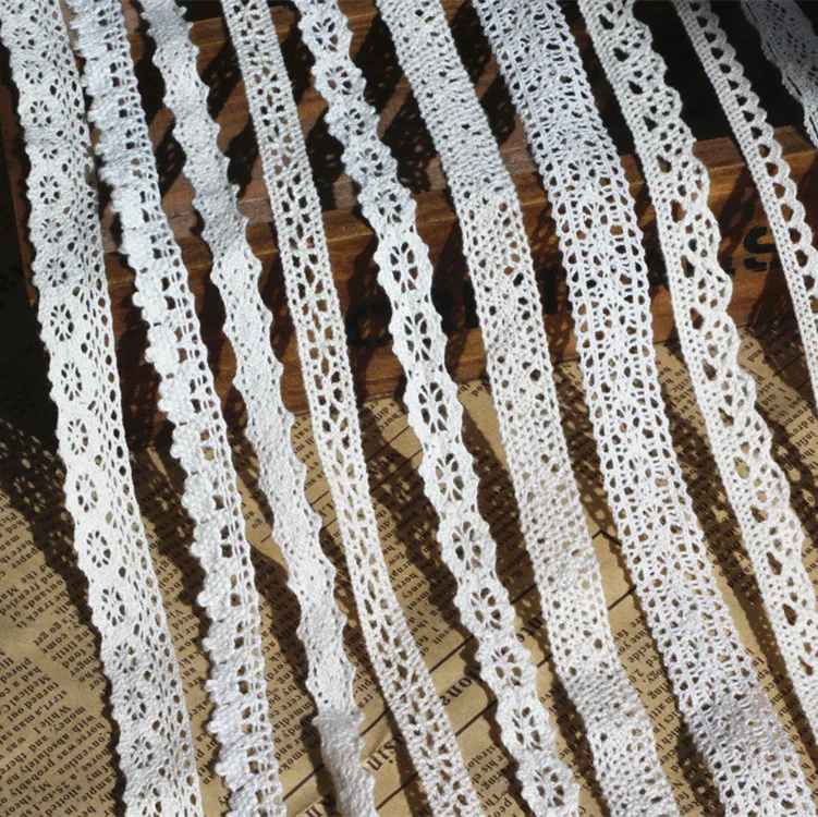 Wholesale Sold by Pack Beige Small Size Cotton Lace Trims Collection Sofa Curtain DIY Trimming