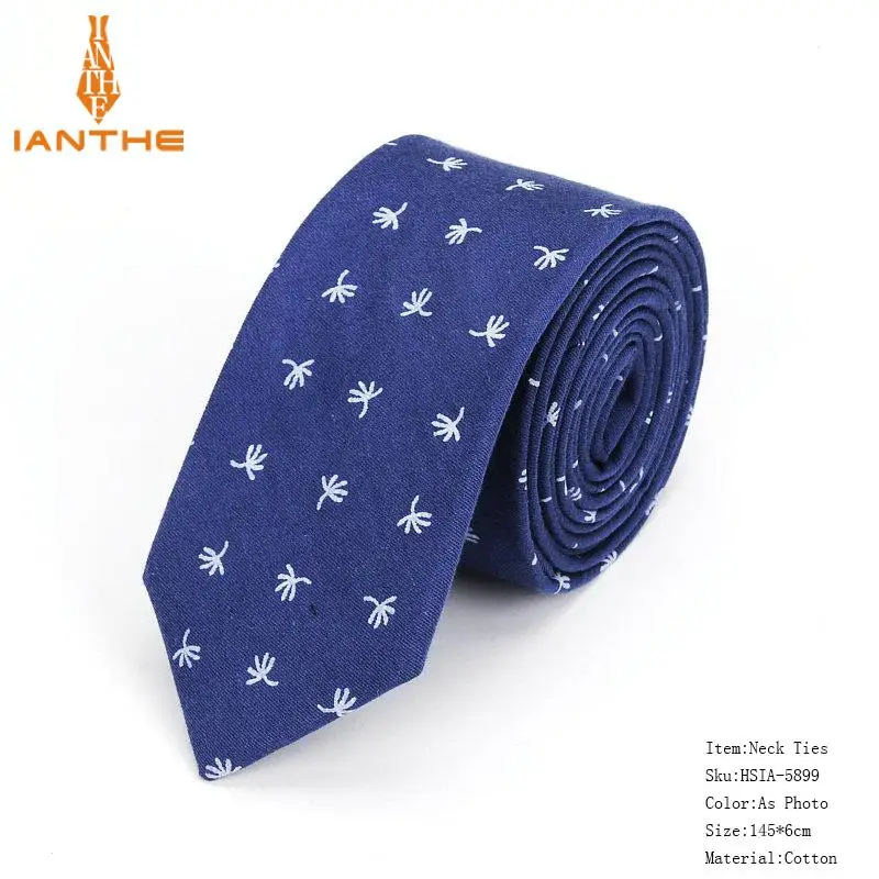 Брендовые новые мужские галстуки с цветочным принтом на шею для мужчин, Повседневный хлопковый тонкий галстук Gravata, обтягивающие Свадебные деловые галстуки, дизайн мужских галстуков - Цвет: Photo Color