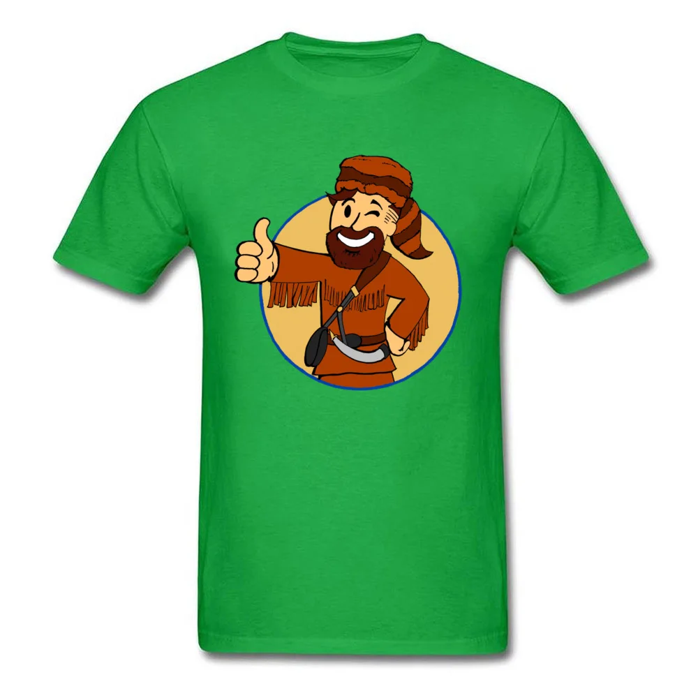 Little Mountaineer Vault Boy 100% Cotton Men Short Sleeve T Shirt Normal Summer Top T-shirts Normal Tee Shirt Prevailing O-Neck Little Mountaineer Vault Boy green