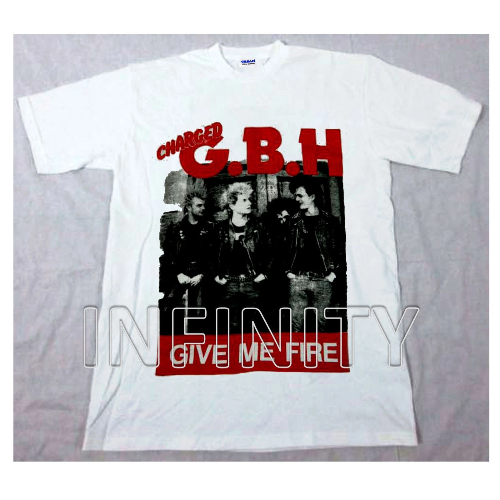 Винтажные заряженные g.b. H. GIVE ME FIRE 80 S футболка gbh панк gildan reprint S-XXL | Мужская одежда