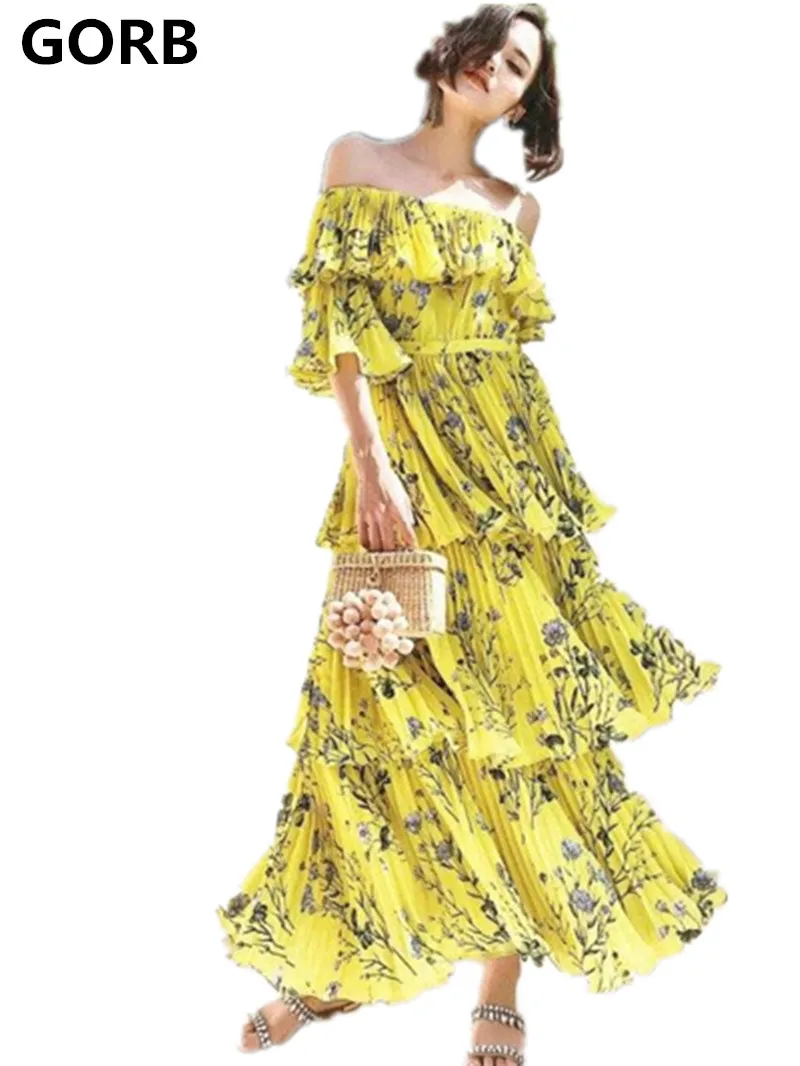 High end Custom 2019 Summer SP Runway Dress Women Long Dress Vestidos