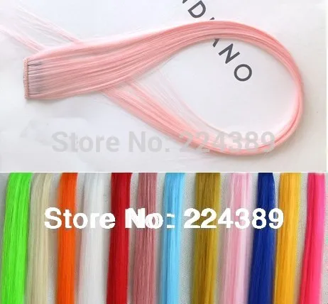 

TS Color: 01 to 31 Fashion Highlight Color Clip In Straight Hair Extension /Heat Friendly Synthetic Fiber