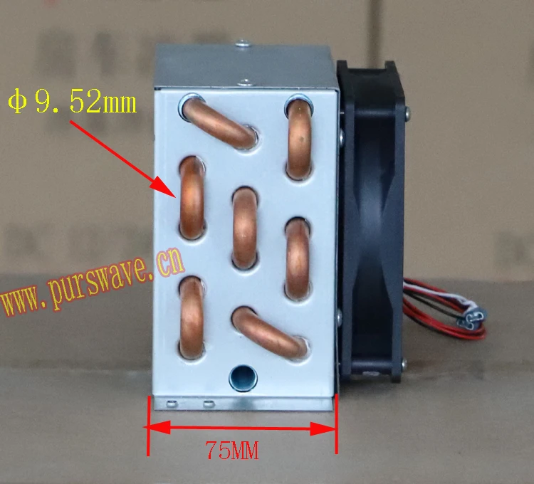 FN3x5x130 Мини конденсаторный испаритель 9,52 мм медная трубка алюминиевый ребристый теплообменник с 1pc12V24V220V120*120 мм вентилятором