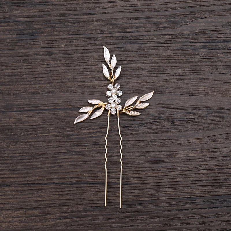 4pcs Leaf Design Wedding Hair Accessories  (2)