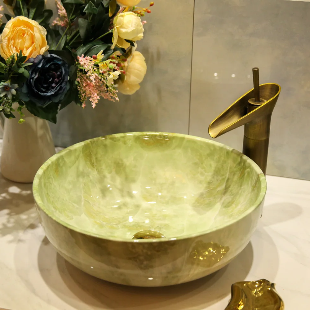 Above counter basin ceramic wash basin European washbasin bathroom basin round art basin LO621321 Above counter basin ceramic wash basin European washbasin bathroom basin round art basin LO621321