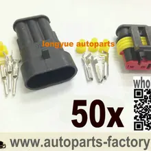 Longyue женский+ мужской 50 комплектов автомобильный Грузовик Лодка квадроцикл морской 3 Pin водонепроницаемый электрический провод разъем+ клеммы