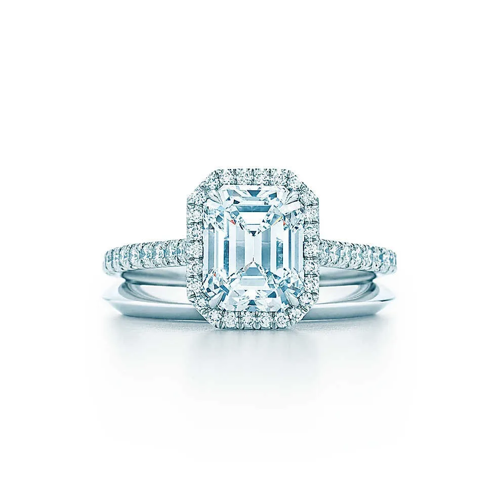 1CT Изумрудное кольцо с бриллиантом кольцо для женщин AU750 из белого золота 18 карат, прекрасный Обручение кольцо ювелирные украшения Ювелирный Подарок на юбилей для жены