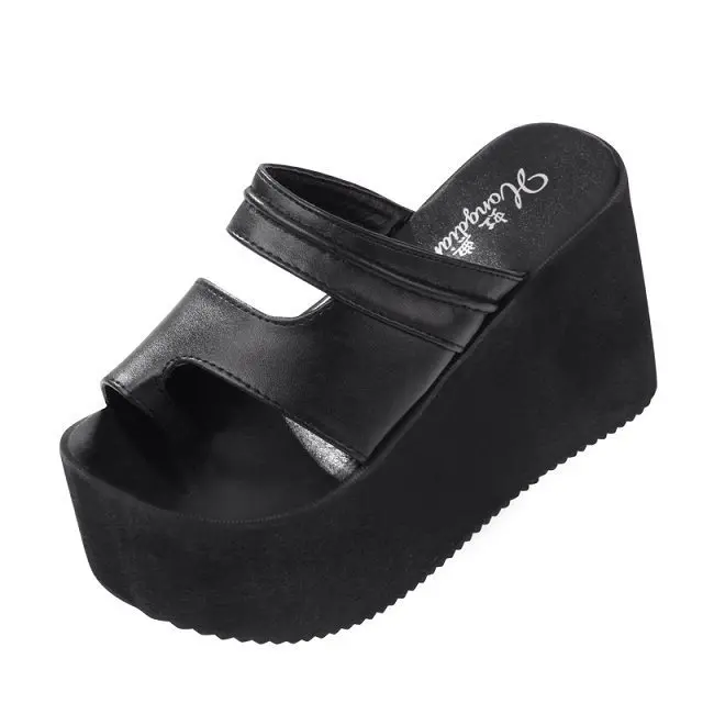 

Summer Wedge Slippers Flower Hollow Platform High Heels Women Shoes Ladies Outside Basic Wedge Slipper Sandals 3096
