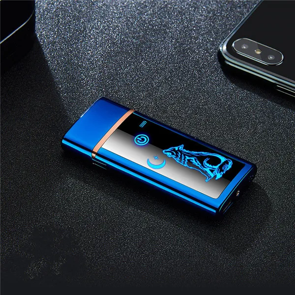red p Usb зарядка Электронная Зажигалка Ветрозащитная тонкая мужская индивидуальная Женская электрическая нагревательная цветная сигарета зажигалка - Цвет: red p