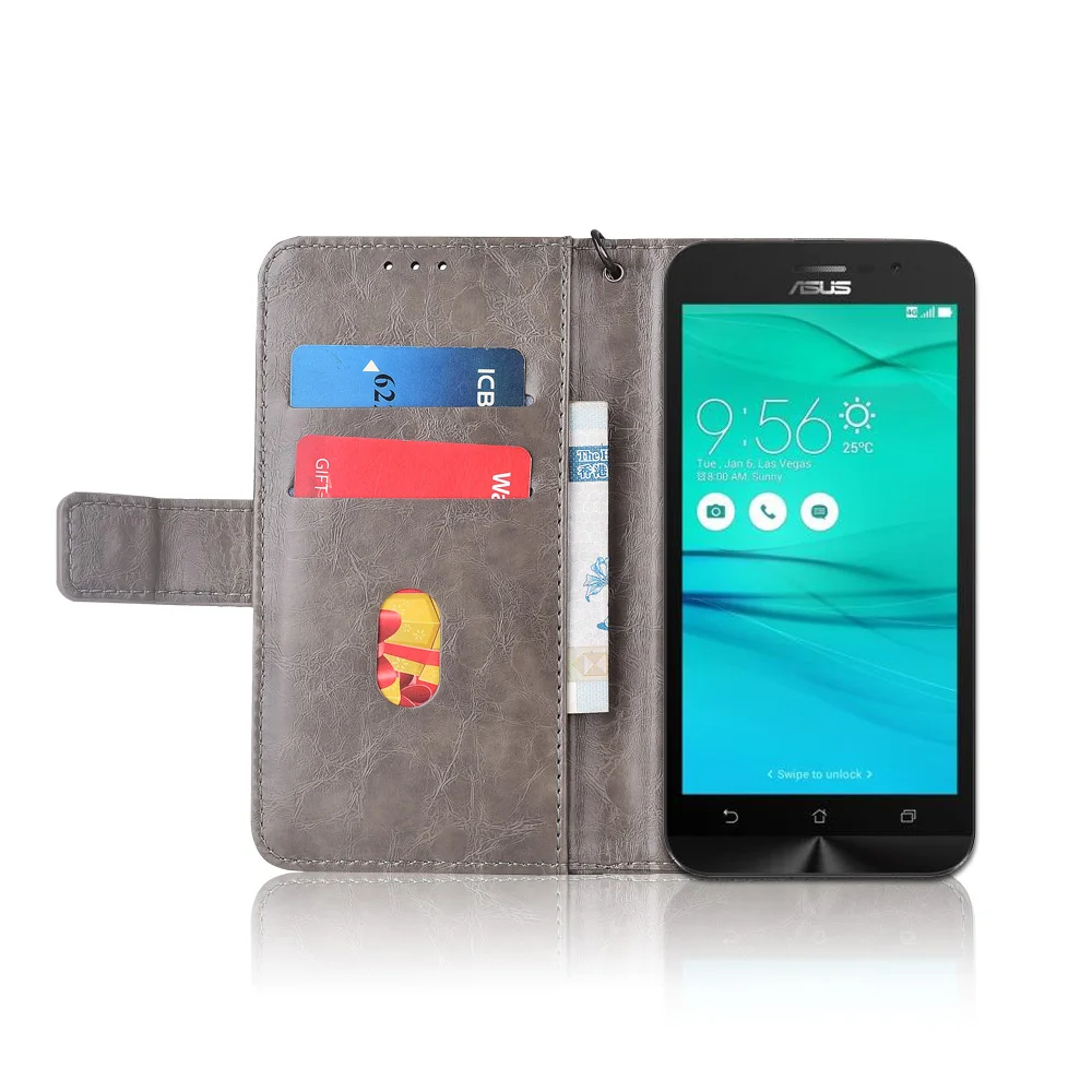 Кожаный флип чехол для ASUS ZenFone Go ZB500KL чехлы с цветочным принтом 100% специальный