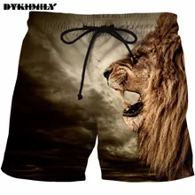 Dykhmily стиль Для Мужчин's Повседневное Пляжные шорты 3D принтом животного Лев Мода Для мужчин Пляжные шорты Street Хип-хоп 3D милые штаны