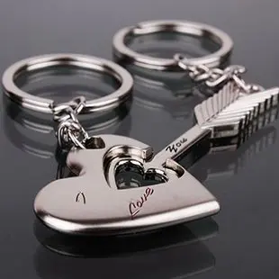 

1lot=30pair!Cupid's arrow alloy Couple metal Fashion creative key ring/Valentine's Day ,wedding gift/party Favors gift