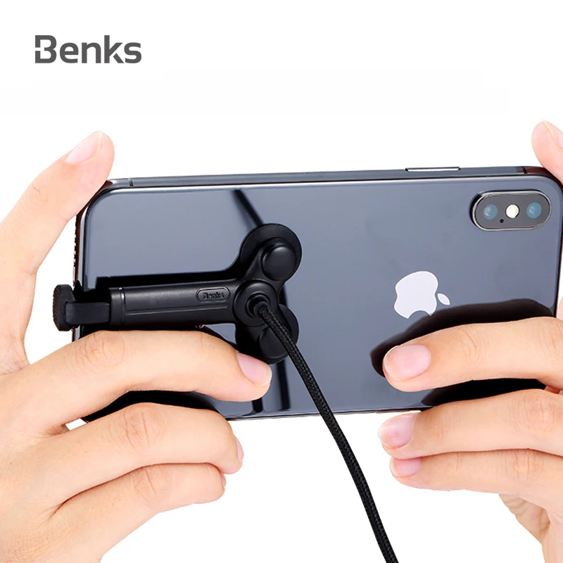

Benks Dual Suction Cup USB Data Charger Cable 2A Fast Charging Gaming Cable For iPhone Xs Max Xr 8 7 6 Mobile Phone Games Cord