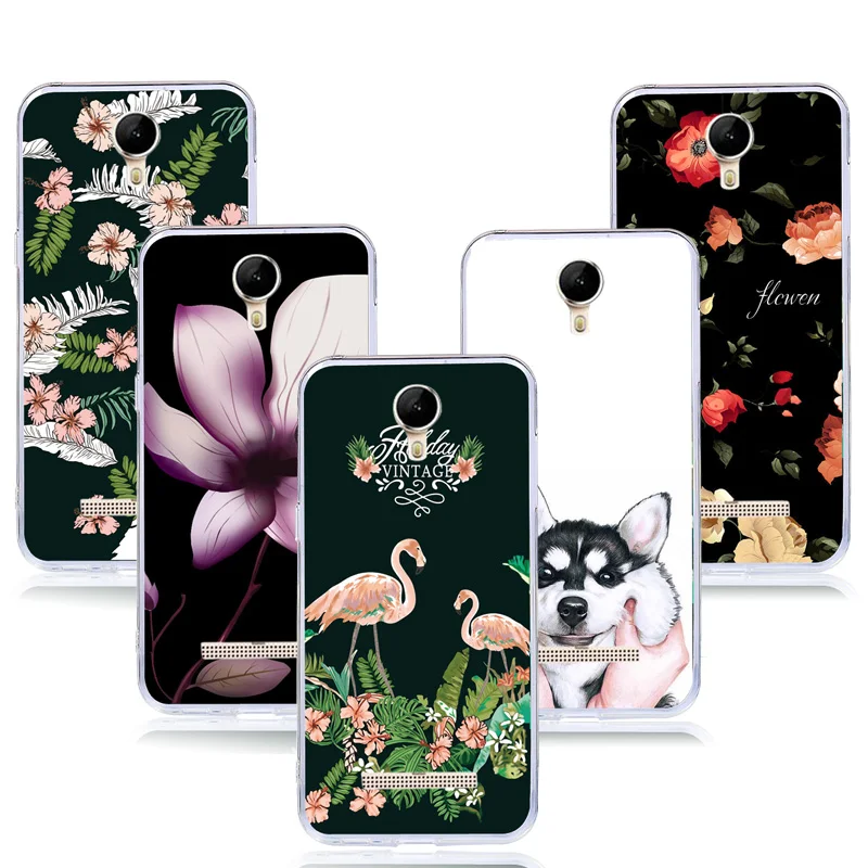 Case For Micromax Canvas Spark 2 Pro Q351 Cover Printed Cute Flamingo Flower Tower Leaves Soft TPU Shell Drawing |