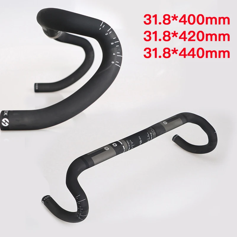 

MUQZI Road Bike Bicycle Carbon Fiber Handlebar Bent Bar 31.8mm High Quality Ultra-light Handle bar Accessories L 400/420/440mm
