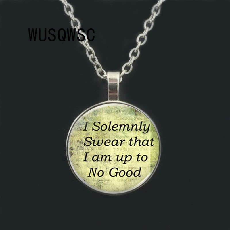 

WUSQWSC 3 / color Hot! Harry I Solemnly Swear That I'm Up To Good Glass Necklace Vintage Jewelry Gift For Women Men