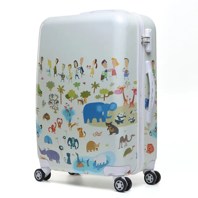 Милый мультяшный студенческий чемодан на колесиках, Детский чемодан на колесиках с бабочками, детская дорожная сумка, Женский чемодан - Цвет: 1PCS